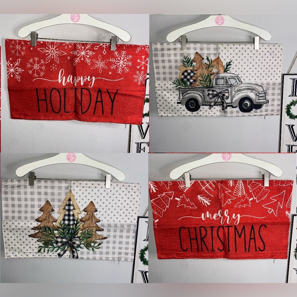 BUNDLE OF 4 CHRISTMAS DECORATIVE PILLOWCASES WITH ZIPPER